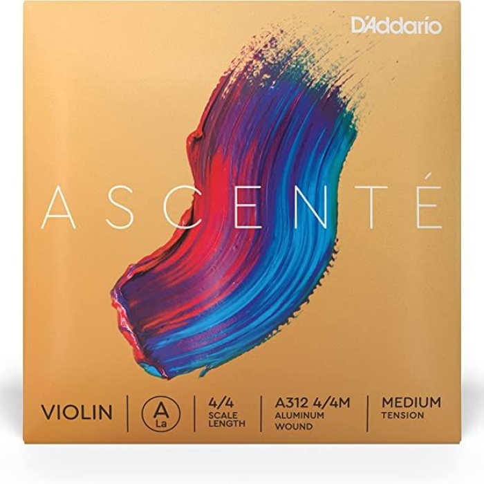 DAddario A312 4/4M Ascente Tek Keman La (A) Teli | Hassas Enstrüman Duyarlılığı Alüminyum Sarımlı Yumuşak Tuşe ve Dengeli Rezonans